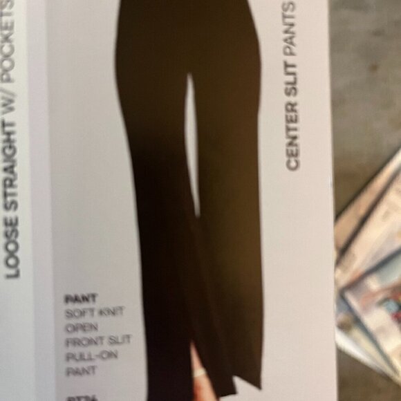nwt black clara sun woo pants split hem size 1x - Picture 1 of 15
